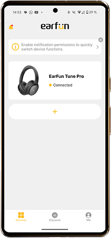 Earfun Tune Pro - It is difficult to get anything better for $ 70 10 The Earfun Tune Pro headphones are on the smartphone app, indicating that they are connected.
