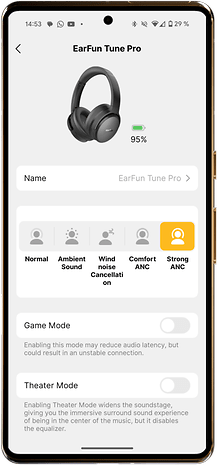 Earfun Tune Pro - It is difficult to get anything better for $ 70 11 Earfun Tune Pro on the smartphone screen at 95 % battery level.