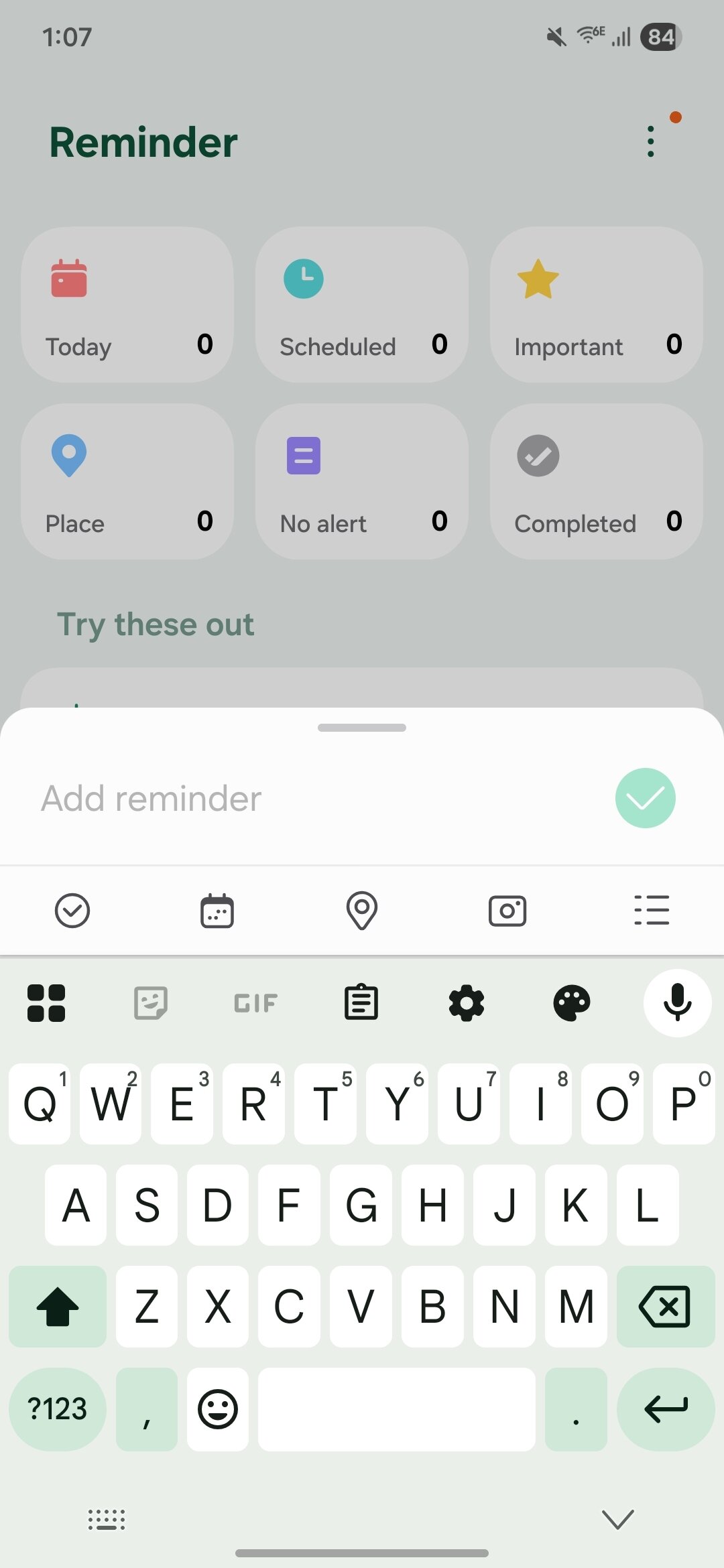 Samsung reminders app in One UI 8 Beta.