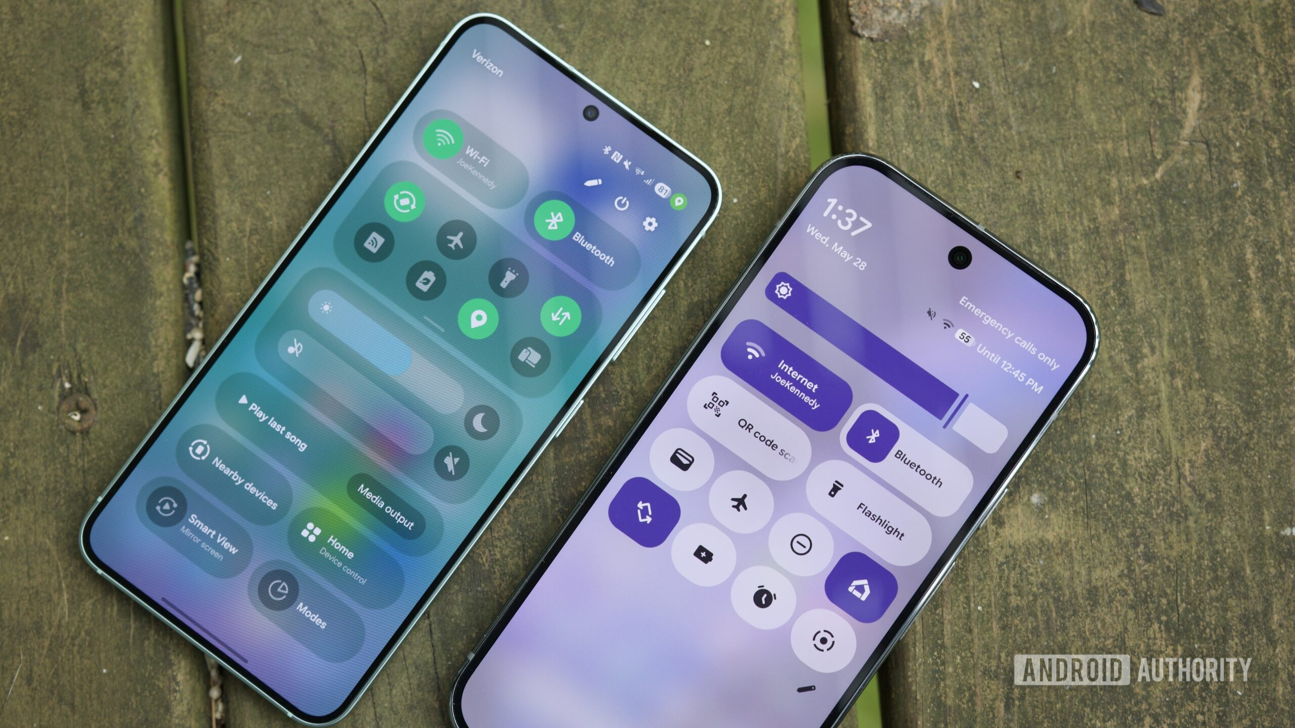 Samsung One UI 8 Beta Vs Android 16 QPR1 Quick settings user interface in one user interface 8 and Android 16.