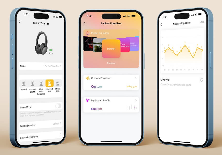Earfun's Tune's wireless headphones: battery life for 120 hours and hybrid anc- peace and calm until artificial intelligence takes responsibility 2 Aearfun-Tune-PRO-Hadphons-App