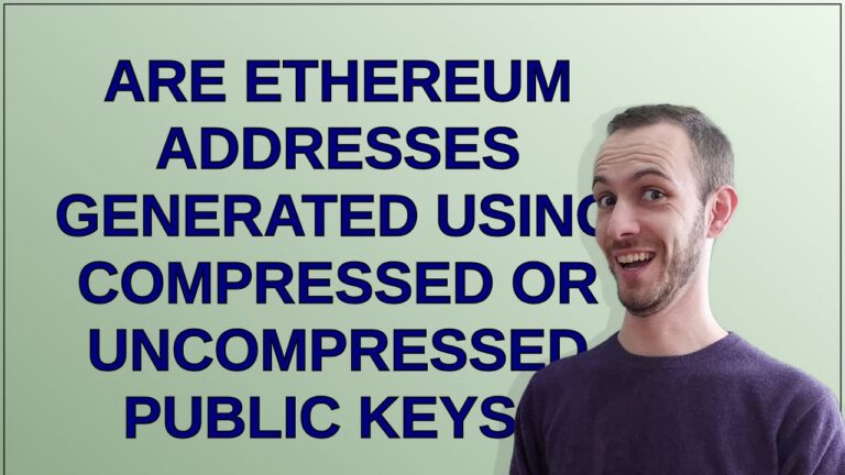 Ethereum: Are Ethereum addresses generated using compressed or uncompressed public keys? 2 public key