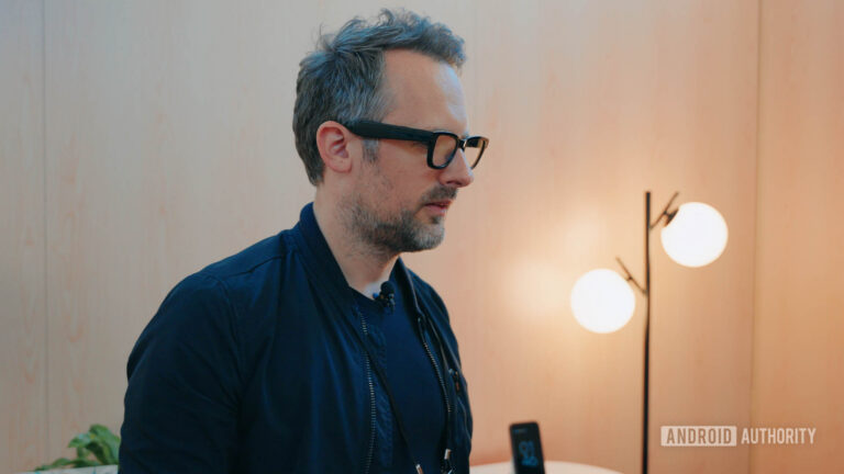 Google IO 2025 Android XR Glasses Protoype seen from front