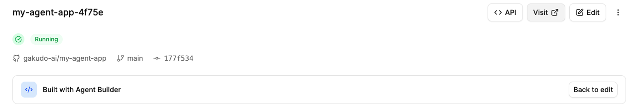 The agent is deployed and running