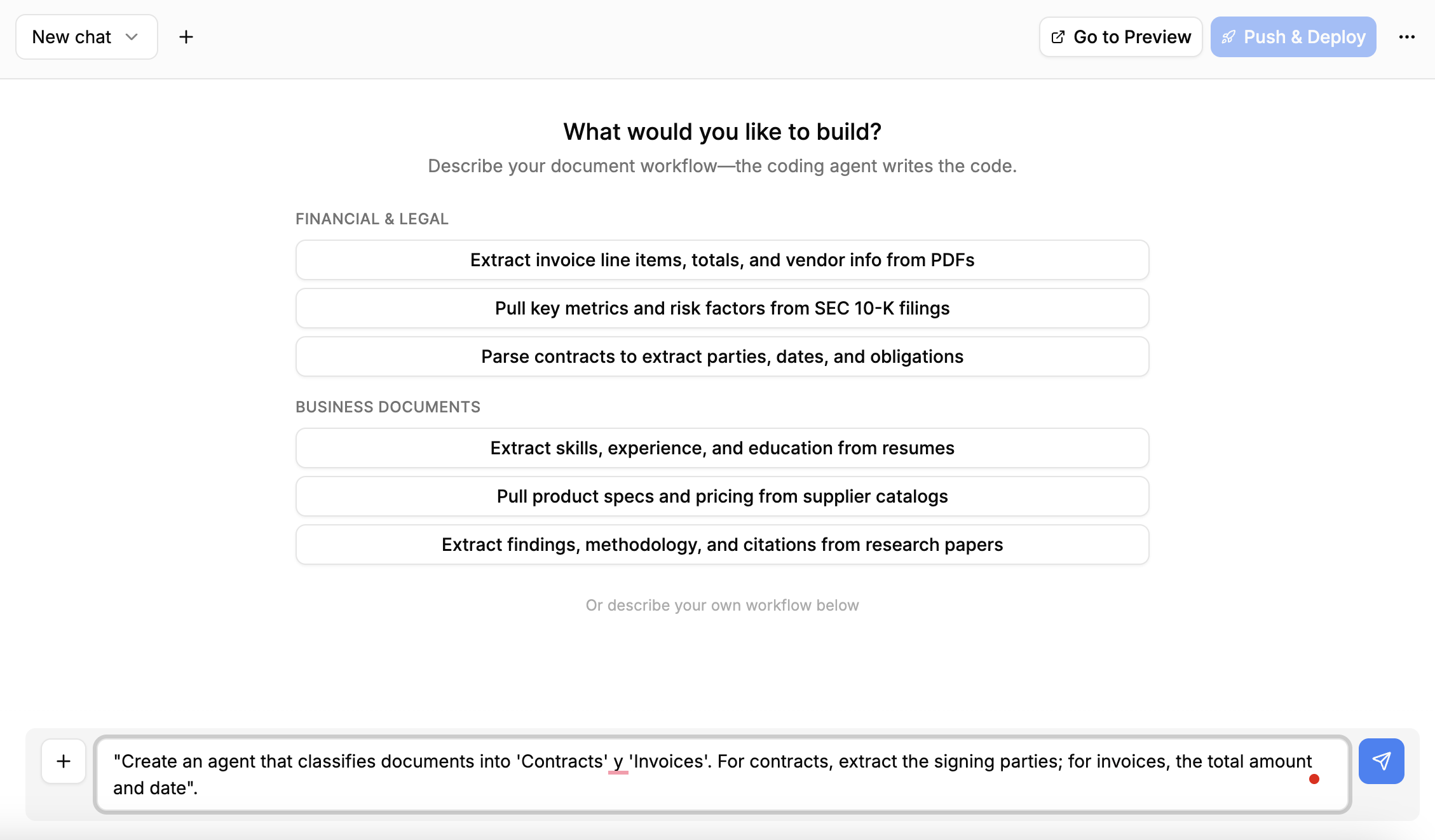 Determine what the agent should do with a natural language prompt