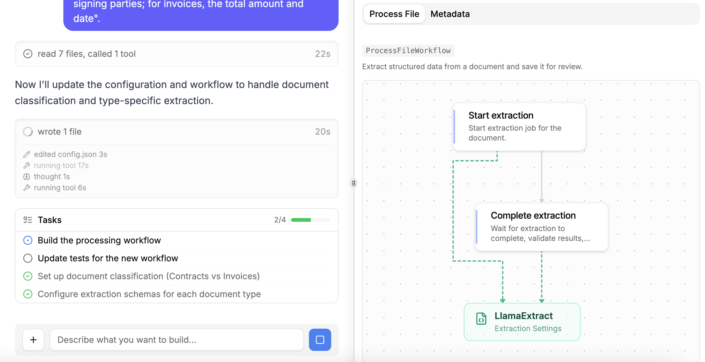 AgentBuilder creates our agent workflow