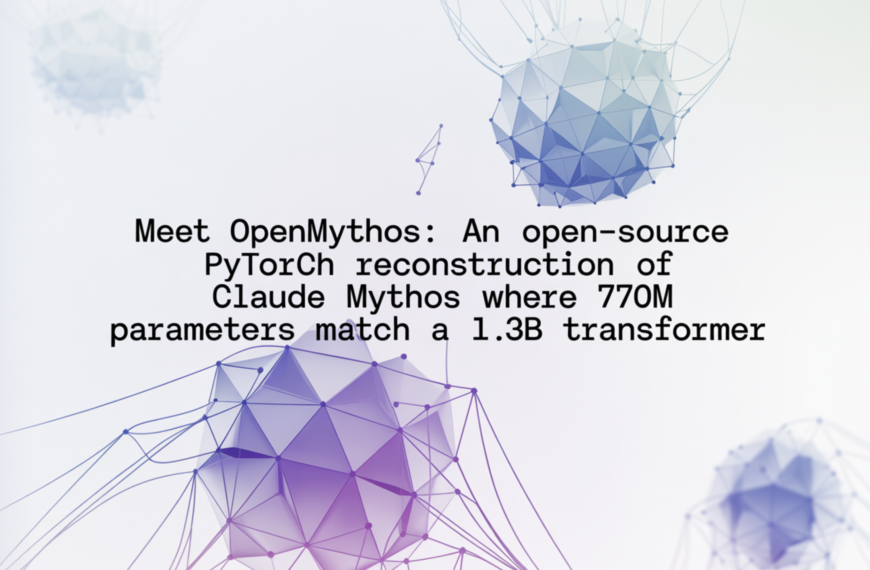 Meet OpenMythos: An Open-Source PyTorch Reconstruction of Claude Mythos Where 770M Parameters Match a 1.3B Transformer